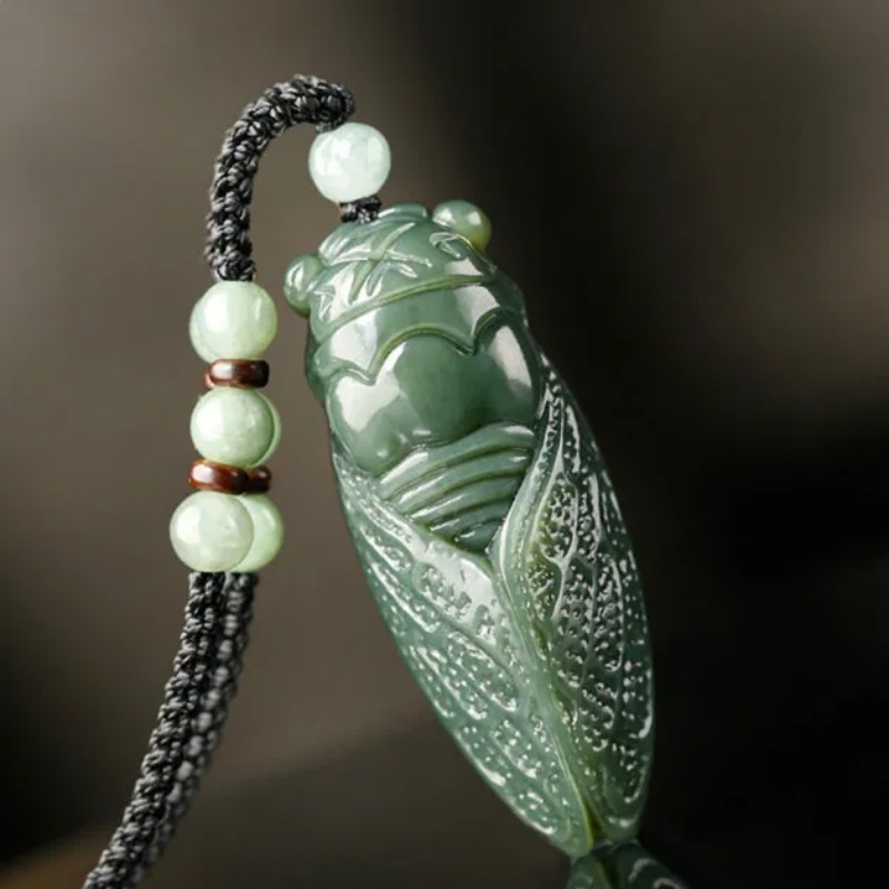 Men Accessories Usa - Natural Hetian Jade Cicada Pendant Beads