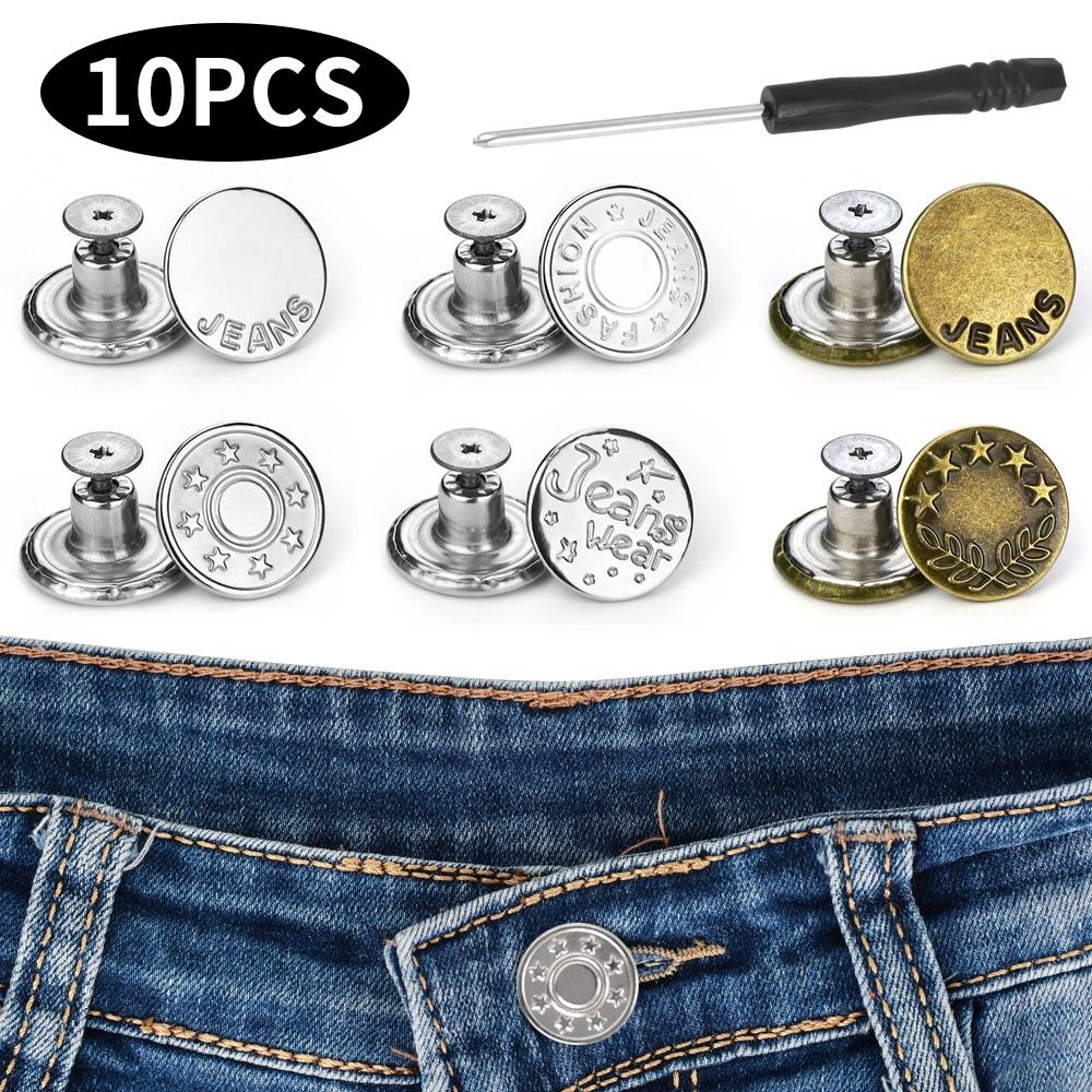 Men'S Accessories For Jeans - 10Pcs/pack 17mm Nail Free Adjustable Waist