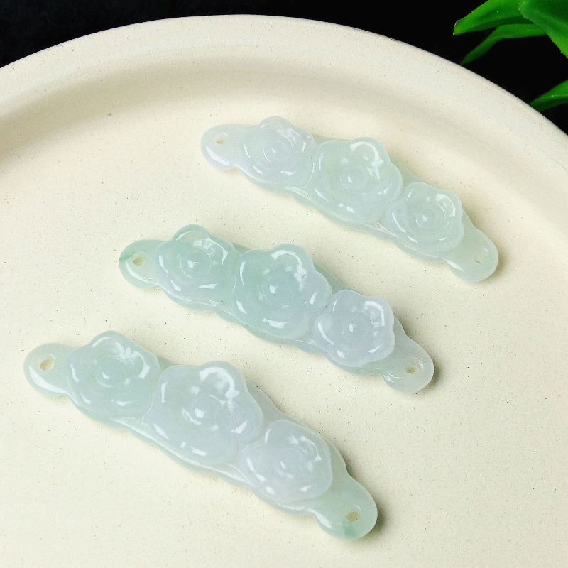 Men Accessories Usa - 1pc Natural Jadeite Emerald Flower Hand