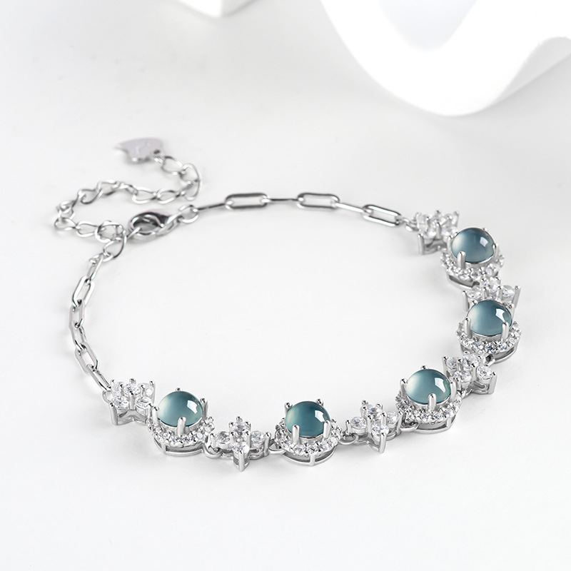 Men Accessories Usa - Blue Myanmar Jadeite Bracelet Natural Burmese