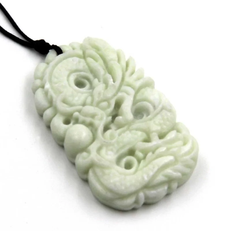 Natural White jade Dragon Phoe - Men Accessories Usa recension och pris