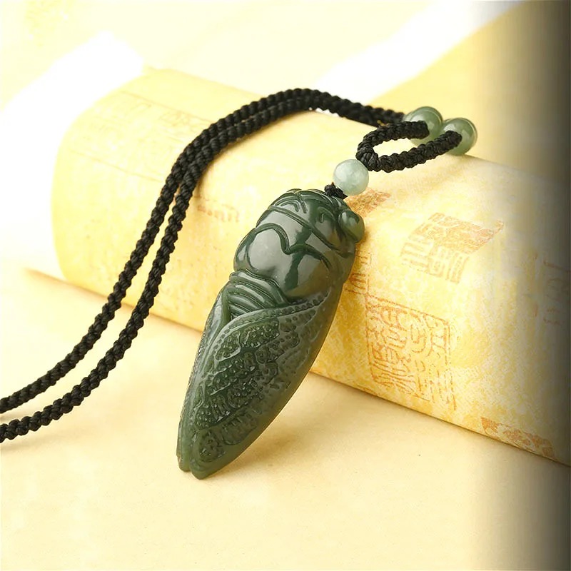 Natural Hetian Jade Cicada Pen - Men Accessories Usa recension och pris