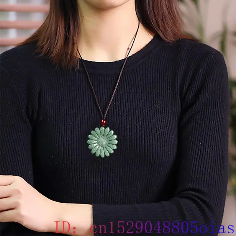 Green Jadeite Sunflower Pendan - Men Accessories Usa recension och pris