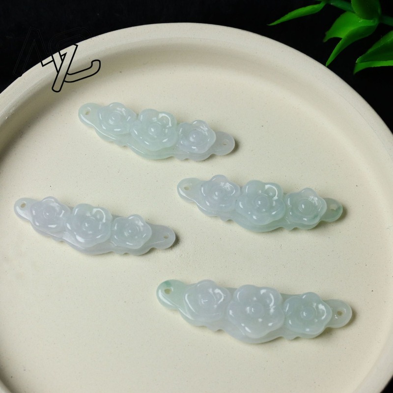 1pc Natural Jadeite Emerald Fl - Men Accessories Usa recension och pris