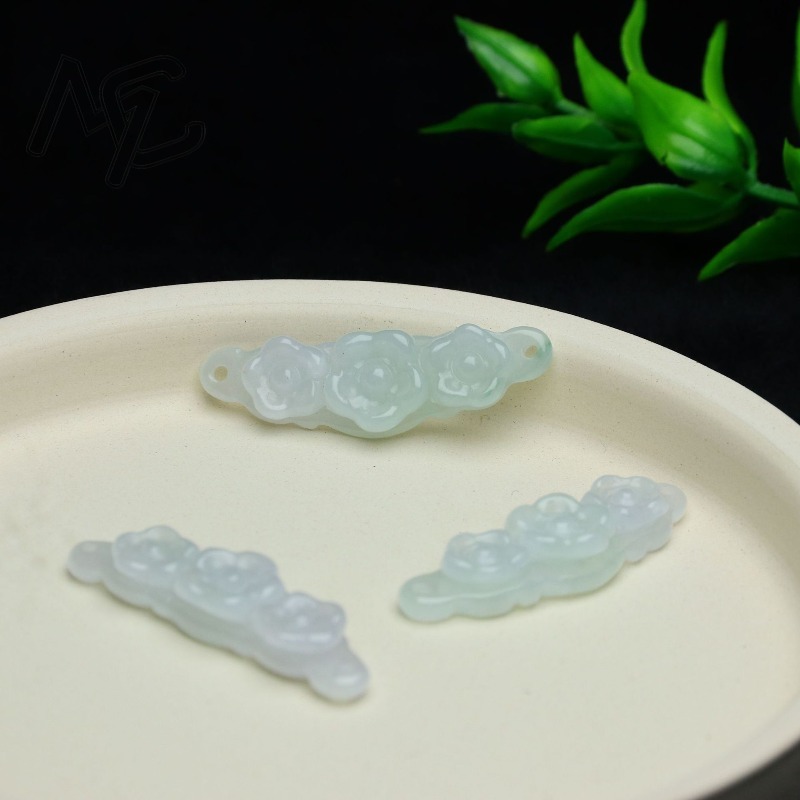 1pc Natural Jadeite Emerald Fl - Men Accessories Usa recension och pris