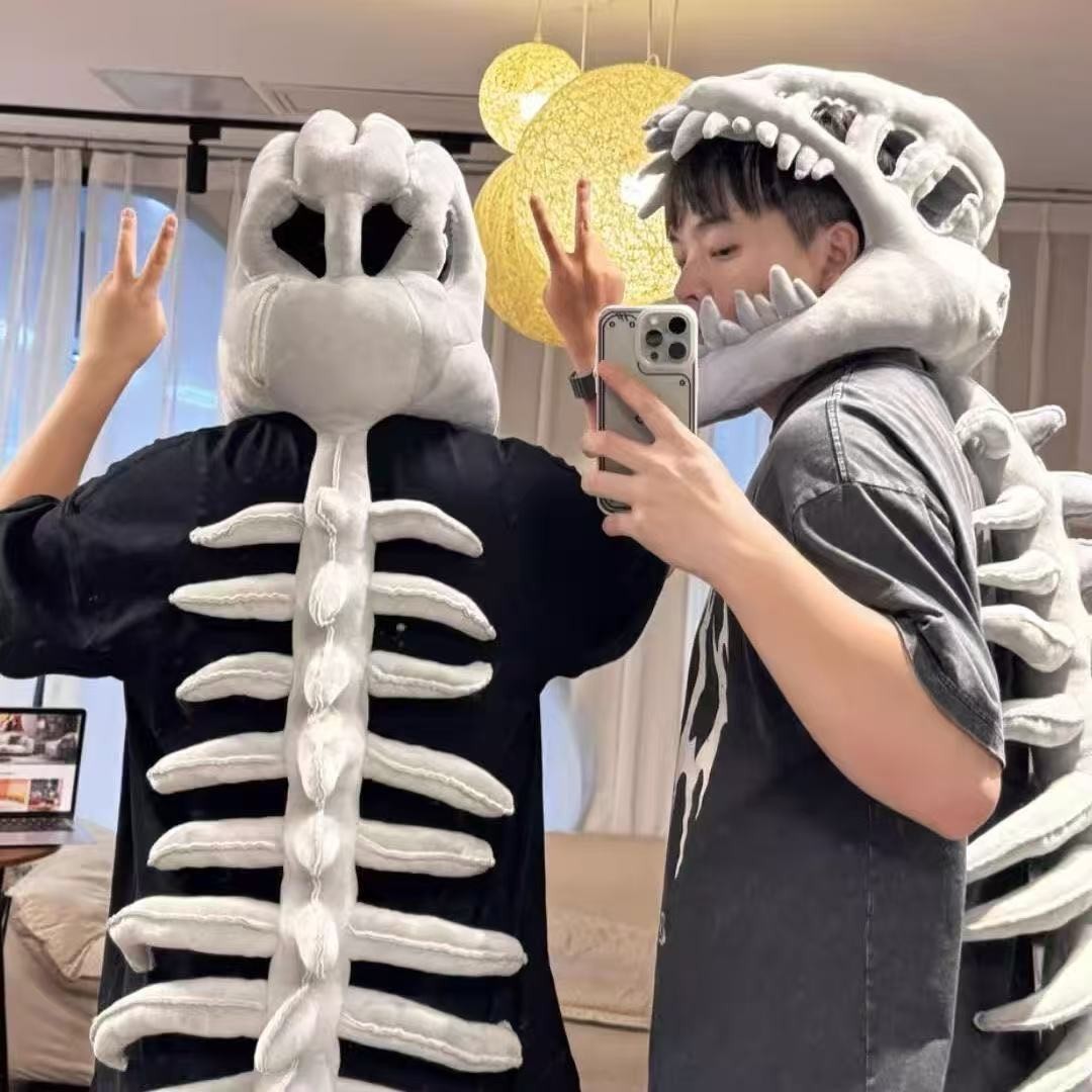 Dinosaur Skeleton Plush Hoodie - Men Accessories Style recension och pris