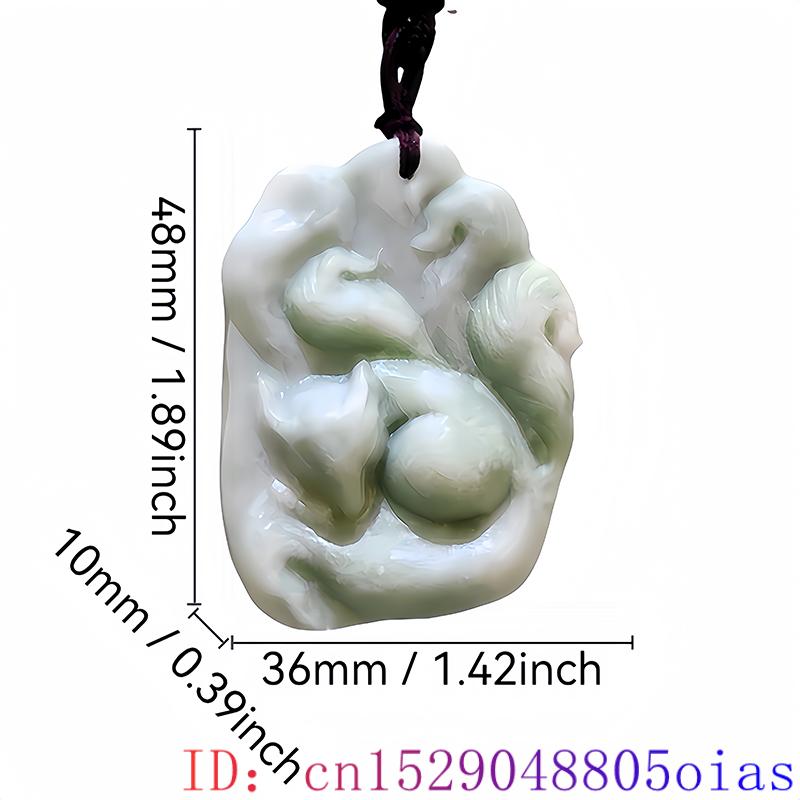 Natural Real Jade Fox Pendant  - Men Accessories Usa recension och pris